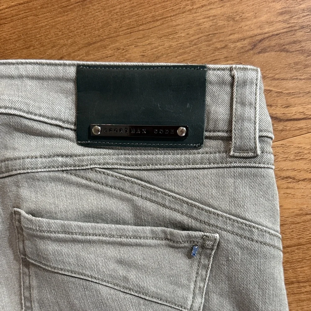 SPORTMAX Code Women 28 Super Skinny Perfect Fit Gray Bleach Wash Zip Ankle Jeans